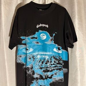 Godspeed Black T-Shirt with Blue Graphic Print